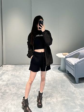 Fortok MiuMiu 24 Black Label Knitted Cardigan + Shorts Set 