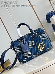 Fortok Louis Vuitton Speedy 25 Bandoulière Blue Damier Heritage Canvas N40691 25x15x15cm - 1