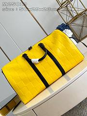 Fortok Louis Vuitton Keepall Bandoulière 50 Bag Yellow Damier Scuba Calfskin M25019 50x29x23cm - 2