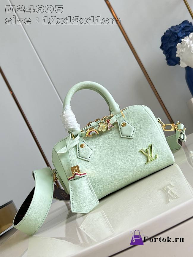 Fortok Louis Vuitton Speedy 18 Handbag Green M24605 18x12x10cm - 1