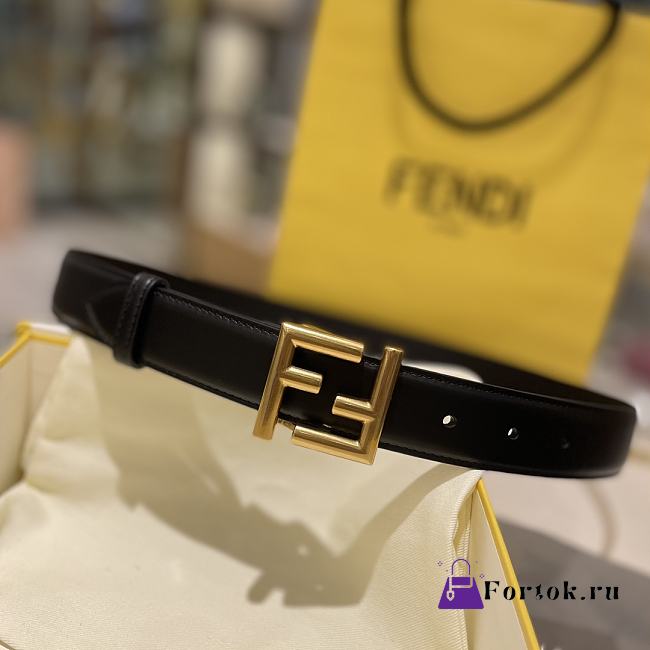 Fortok Fendi Classic Logo Buckle Belt Black - 1