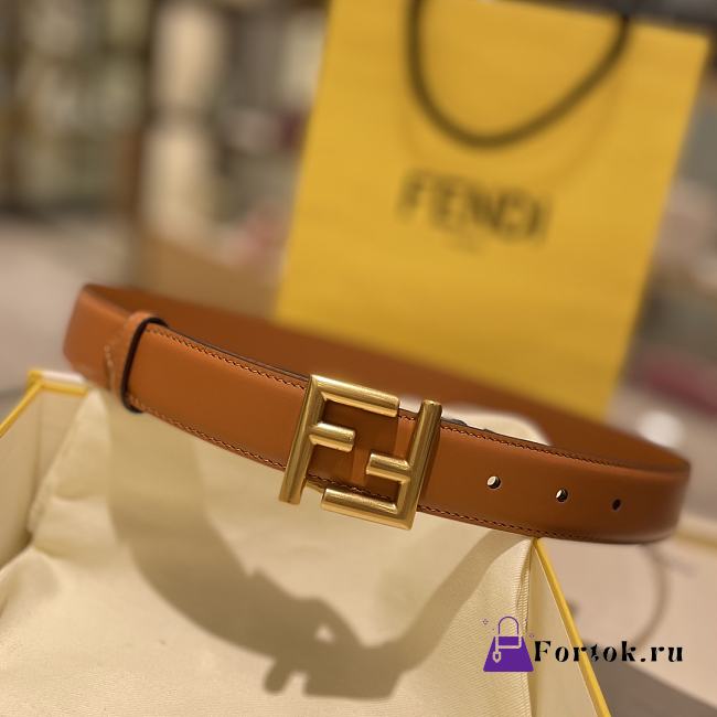 Fortok Fendi Classic Logo Buckle Belt Brown - 1