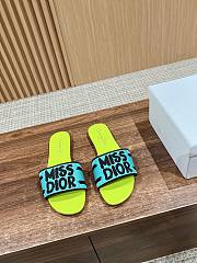 Fortok Dior Slides Luminous Green Miss Dior Allover Pattern - 1