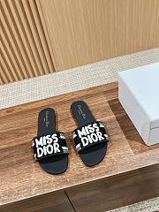Fortok Dior Slides Black Miss Dior Allover Pattern - 1