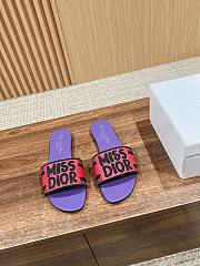 Fortok Dior Slides Purple Miss Dior Allover Pattern - 1