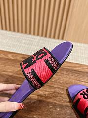 Fortok Dior Slides Purple Miss Dior Allover Pattern - 6