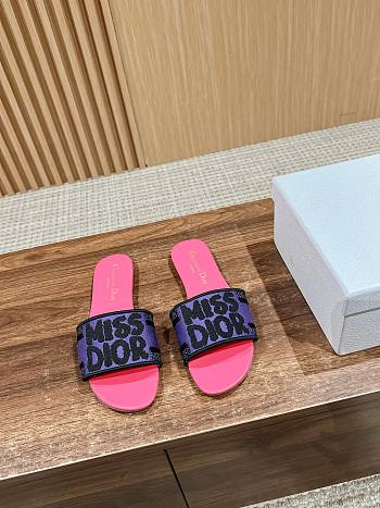 Fortok Dior Slides Pink Miss Dior Allover Pattern