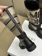 Fortok Dior D-Major Boot Warm Taupe Technical Canvas with Black Miss Dior Graffiti Print and Black Calfskin - 3