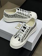 Fortok Dior Sneaker Embroidered Cotton with Black Miss Dior Allover Motif - 3