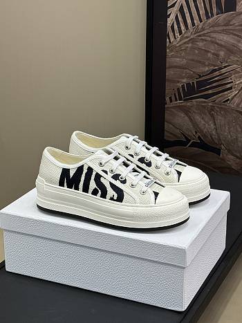 Fortok Dior Sneaker White and Black Embroidered Cotton