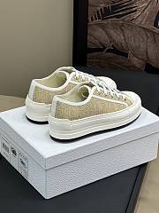 Fortok Dior Sneakers Natural Raffia-Effect Cotton Embroidered with Dior Oblique Motif  - 6