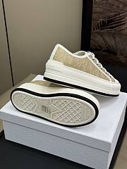 Fortok Dior Sneakers Natural Raffia-Effect Cotton Embroidered with Dior Oblique Motif  - 4