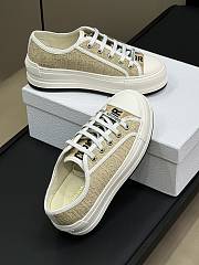 Fortok Dior Sneakers Natural Raffia-Effect Cotton Embroidered with Dior Oblique Motif  - 5