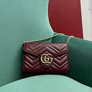 Fortok Gucci Marmont Quilted Bag Burgundy 474575 20x13x6cm - 1