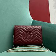 Fortok Gucci Marmont Quilted Bag Burgundy 474575 20x13x6cm - 6