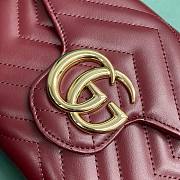 Fortok Gucci Marmont Quilted Bag Burgundy 474575 20x13x6cm - 5