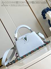 Fortok Louis Vuitton Capucines Mini East-West Bag Blue Bleach Effect M11422 22x12x8cm - 1