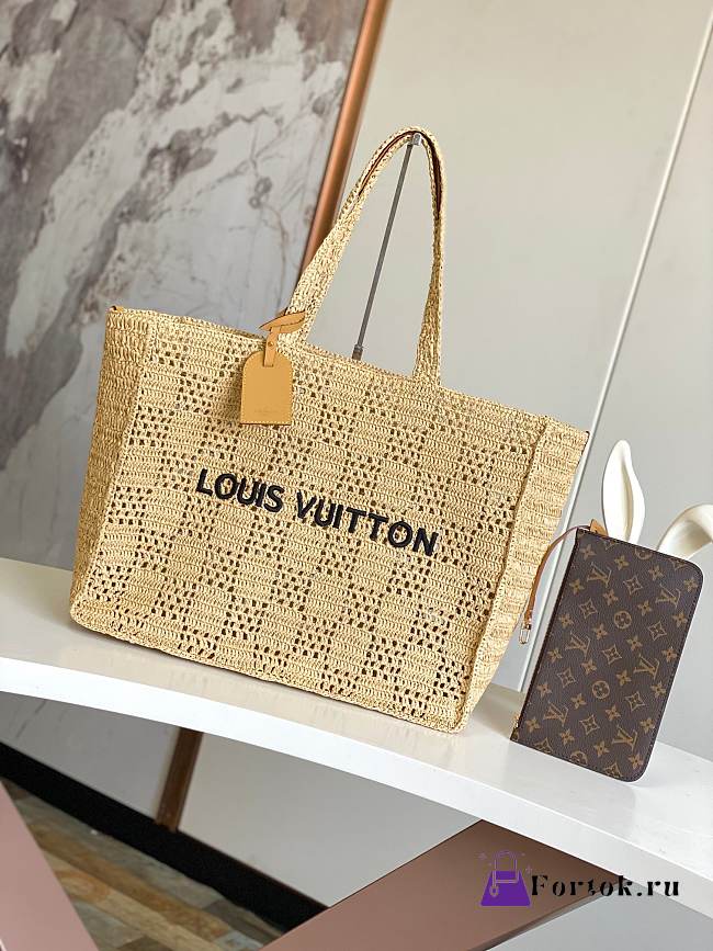 Fortok Louis Vuitton Summer Shopper Tote Natural Beige M25008 44x32x17cm  - 1