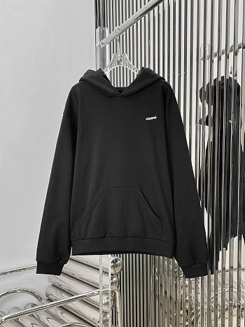 Fortok Coperni Horn Hoddie Black Cotton Sweatshirt With Embellished Hood