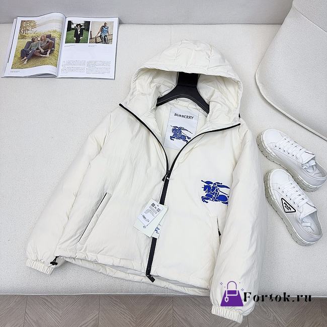 Fortok Burberry Cropped Nylon Jacket White - 1