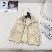 Fortok Miu Miu Logo Padded Vest Jacket in Cream / Black  - 5
