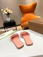 Fortok Burberry Philippa Monogram Pink Leather Sandals - 5