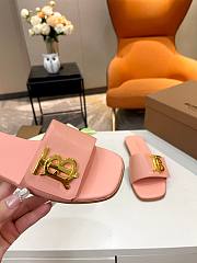 Fortok Burberry Philippa Monogram Pink Leather Sandals - 3