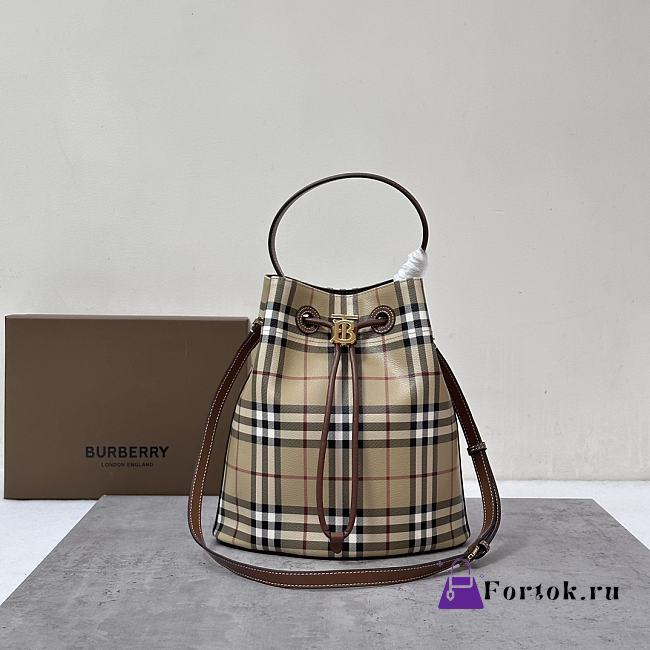 Fortok Burberry Beige Mini Bucket Bag 16x26x26cm - 1