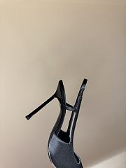 Fortok Saint Laurent Jeanne Slingback Pumps In Smooth Leather Black & Gold - 5