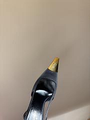 Fortok Saint Laurent Jeanne Slingback Pumps In Smooth Leather Black & Gold - 2