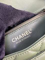 Fortok Chanel 24b Double C Logo Flap Bag Green 13.5x19x7cm - 3