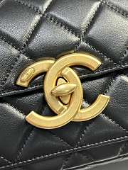 Fortok Chanel 24b Double C Logo Flap Bag Black 13.5x19x7cm - 4