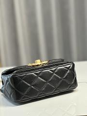 Fortok Chanel 24b Double C Logo Flap Bag Black 13.5x19x7cm - 3