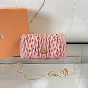 Fortok Miu Miu Matelassé Nappa Leather Bag Pink 18x9.5x4cm - 1