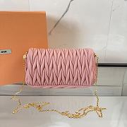 Fortok Miu Miu Matelassé Nappa Leather Bag Pink 18x9.5x4cm - 4