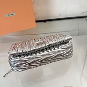 Fortok Miu Miu Matelassé Nappa Leather Bag Silver 18x9.5x4cm - 4