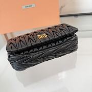 Fortok Miu Miu Matelassé Nappa Leather Bag Black 18x9.5x4cm - 5