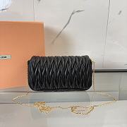 Fortok Miu Miu Matelassé Nappa Leather Bag Black 18x9.5x4cm - 2