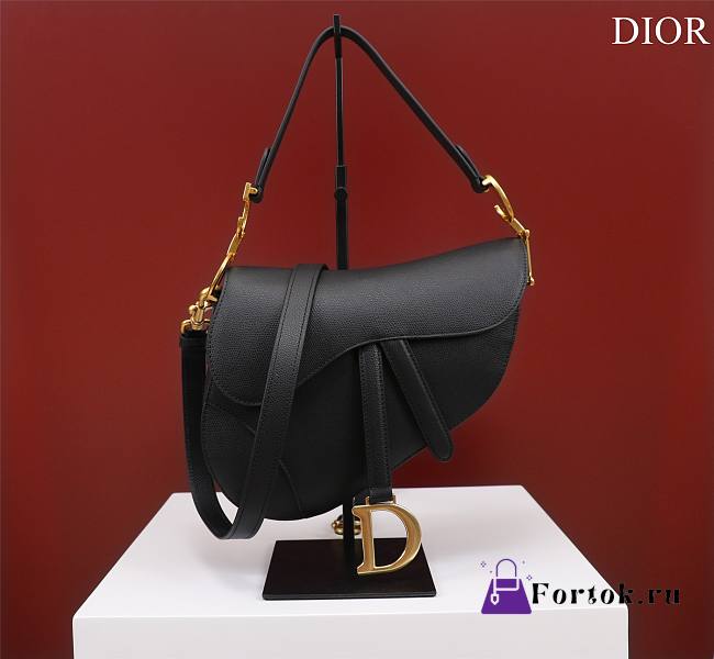 Fortok Dior Mini Saddle Bag Black 19.5x16x6.5cm - 1