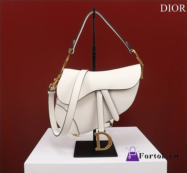 Fortok Dior Mini Saddle Bag White 19.5x16x6.5cm - 1