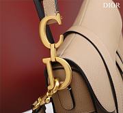 Fortok Dior Mini Saddle Bag Beige 19.5x16x6.5cm - 5