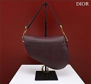 Fortok Dior Mini Saddle Bag Burgundy 19.5x16x6.5cm - 5