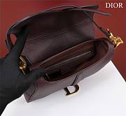 Fortok Dior Mini Saddle Bag Burgundy 19.5x16x6.5cm - 4