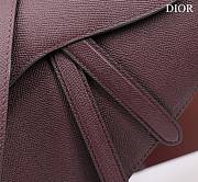 Fortok Dior Mini Saddle Bag Burgundy 19.5x16x6.5cm - 3