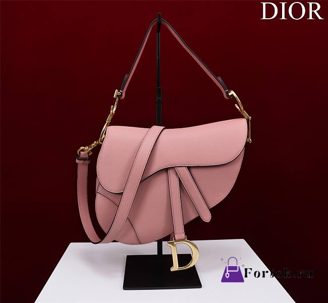 Fortok Dior Mini Saddle Bag Pink 19.5x16x6.5cm - 1