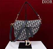 Fortok Dior Mini Saddle Oblique Jacquard Blue Bag 19.5x16x6.5cm - 1