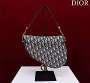 Fortok Dior Mini Saddle Oblique Jacquard Blue Bag 19.5x16x6.5cm - 6