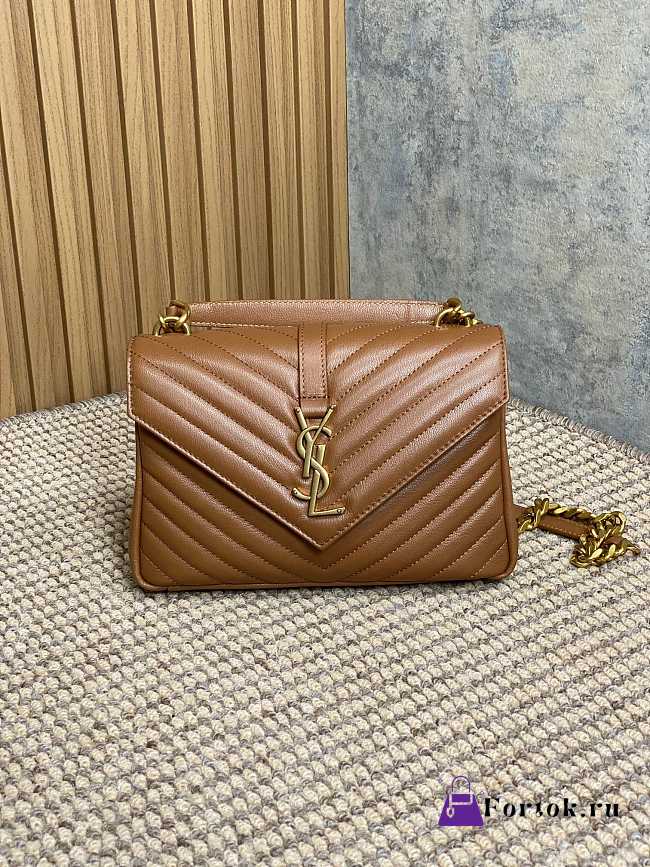 Fortok Saint Laurent Monogram Bag Brown 24x6.5x17cm - 1