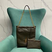 Fortok Saint Laurent Jamie 4.3 Pochon Bag In Green Khakhi Lambskin 781666 28x2x33cm - 1