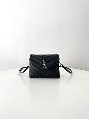 Fortok Saint Laurent LouLou Mini Bag in Black Silver Hardware 678401 20x14x7.5cm - 1